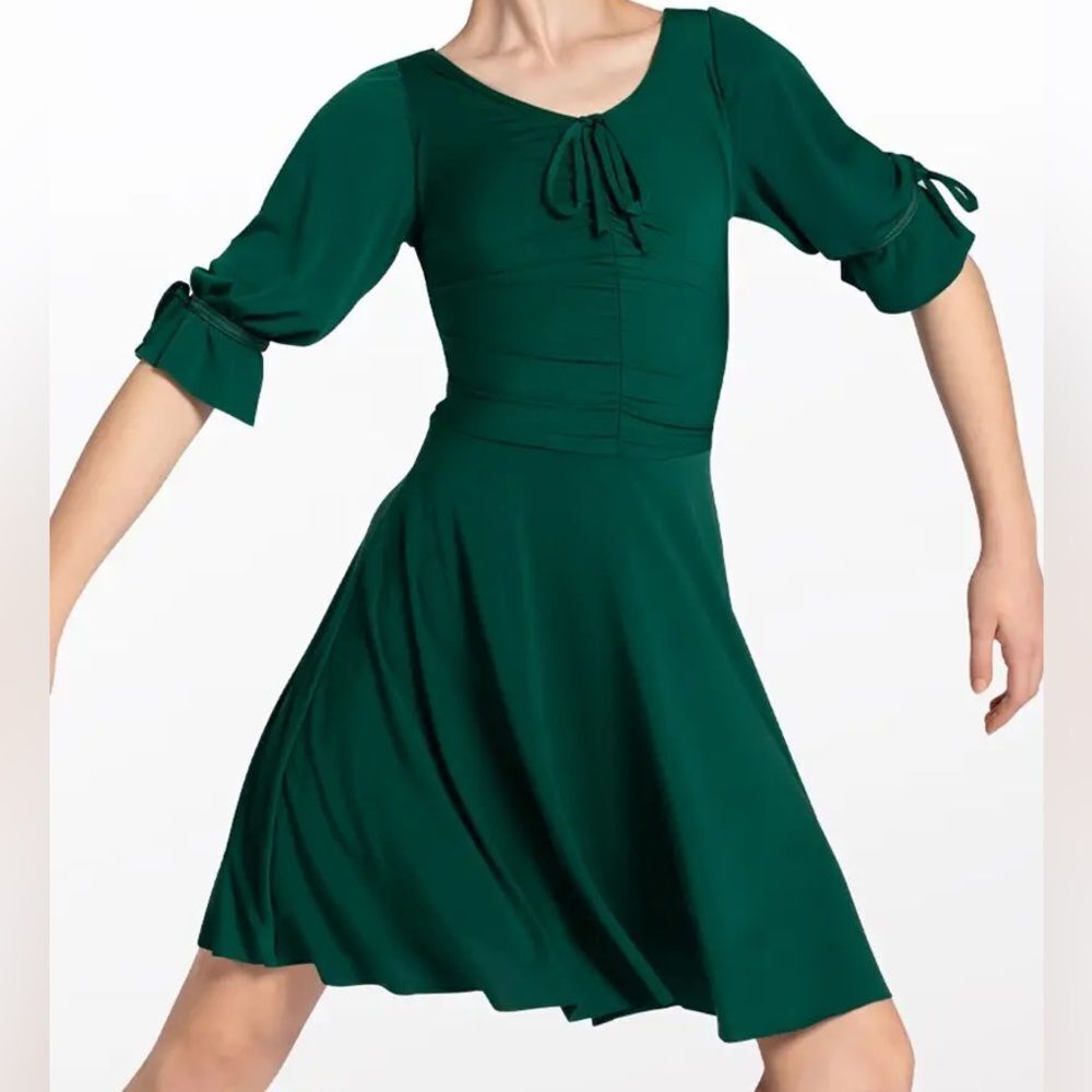 WEISSMAN Dance Costume dark emerald green dress A Drop In The Ocean 12577 MC